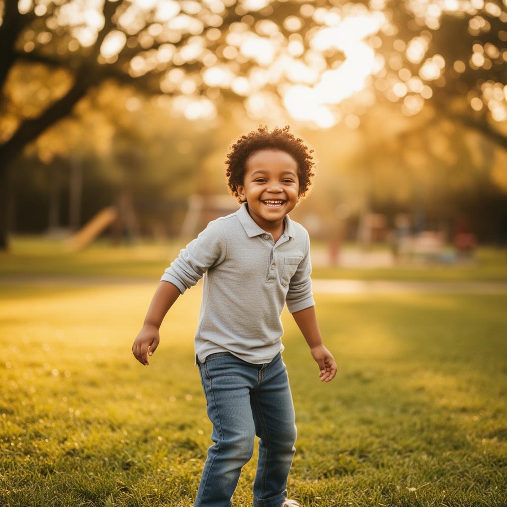 Happy older child enjoying outdoor play